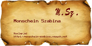 Monschein Szabina névjegykártya